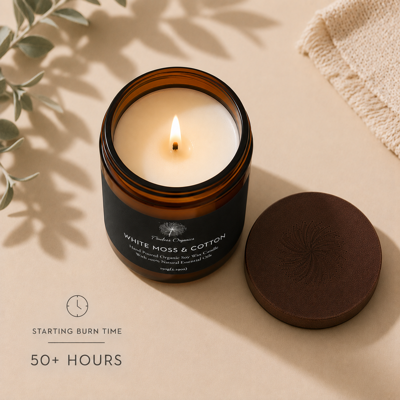 Timeless Organics Skin Care Timeless Candle - White Moss + Cotton Tan