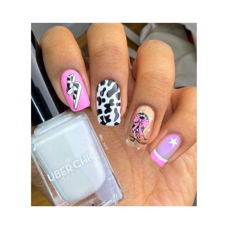 UberChic Beauty Coquette Cowgirl Stamping Plate Light Gray