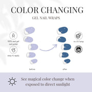 laurenbbeauty COLOR CHANGE Malibu Coastline Cobalt Gel Nail Wrap Nail Art Kits & Accessories White Smoke