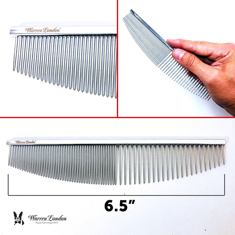 Warren London Crescent Detail Comb Pet Combs & Brushes White Smoke