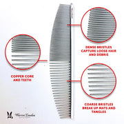 Warren London Crescent Detail Comb Pet Combs & Brushes White Smoke