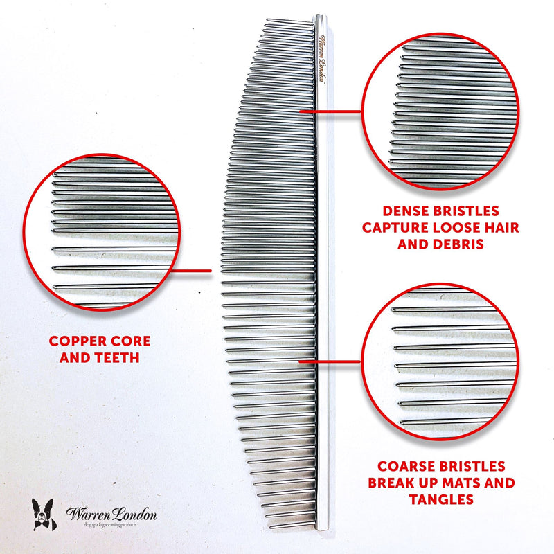 Warren London Crescent Detail Comb Pet Combs & Brushes White Smoke