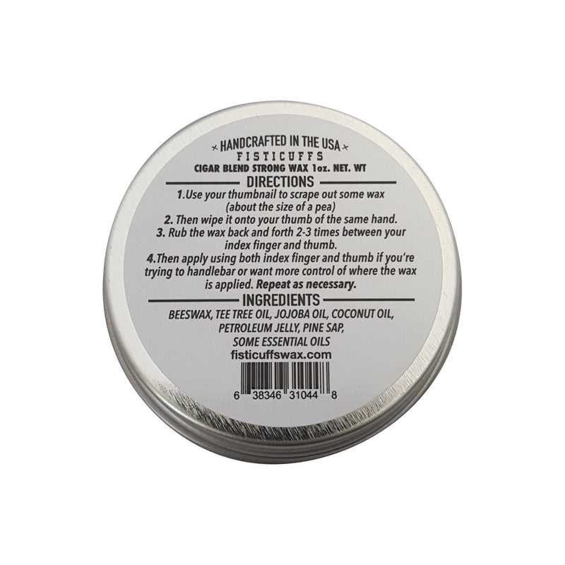 Grave Before Shave Fisticuffs™  Cigar Blend Strong Hold Mustache Wax 1 OZ. Tin Mustache Wax Gray