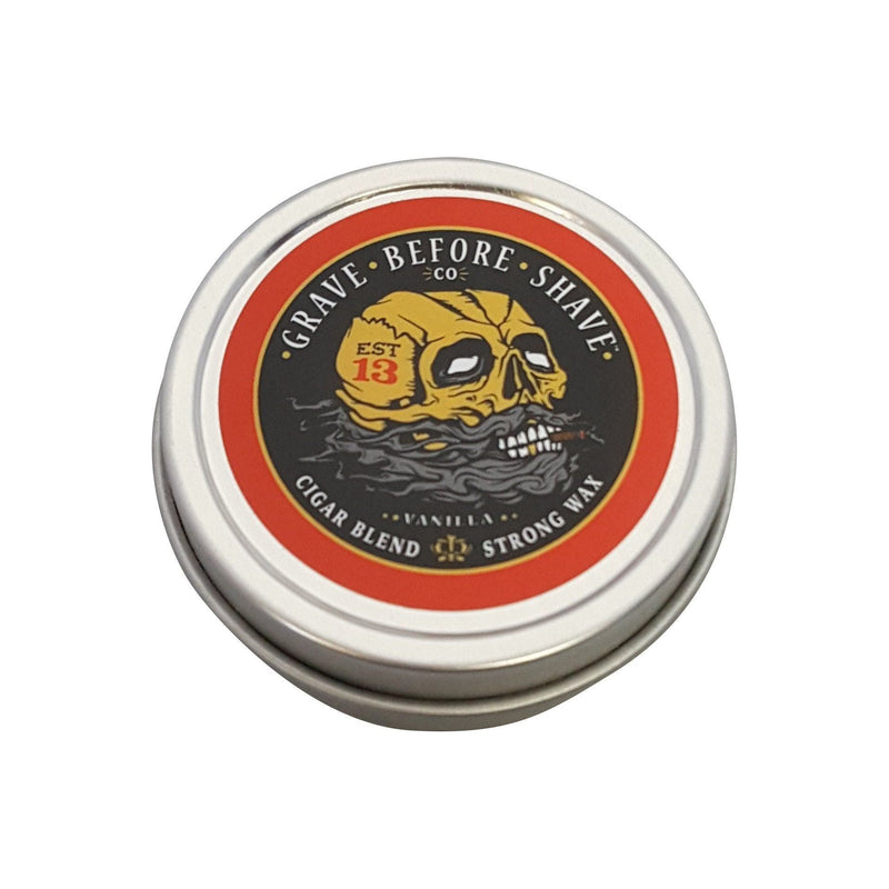 Grave Before Shave Fisticuffs™  Cigar Blend Strong Hold Mustache Wax 1 OZ. Tin Mustache Wax Dark Slate Gray