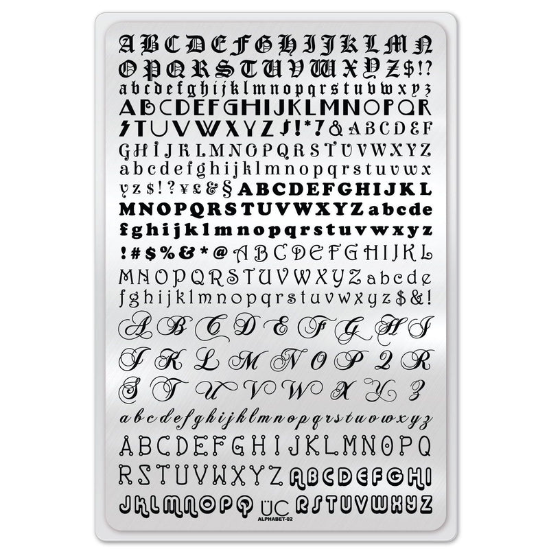 UberChic Beauty Alphabet-02 Stamping Plate Light Gray