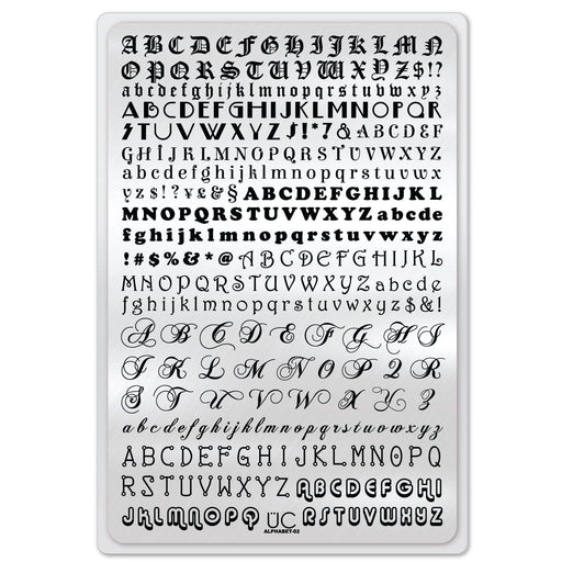UberChic Beauty Alphabet-02 Stamping Plate Light Gray