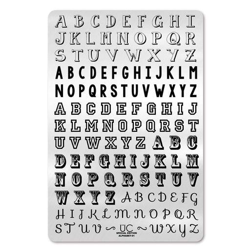 UberChic Beauty Alphabet-01 Stamping Plate Lavender