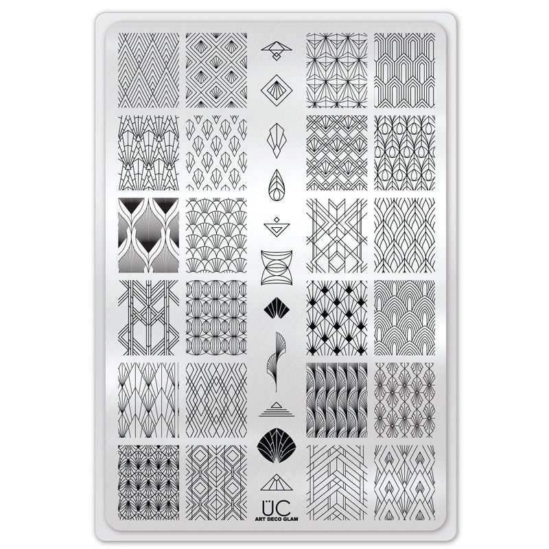 UberChic Beauty Art Deco Glam Stamping Plate Light Gray