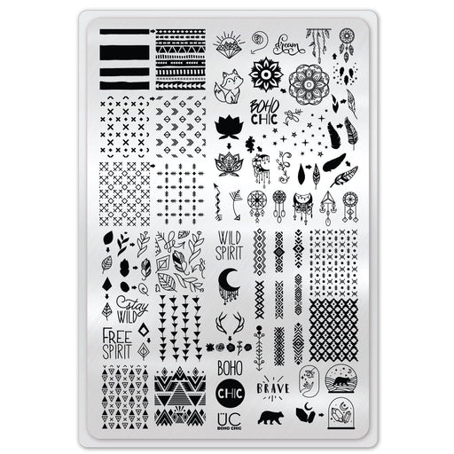 UberChic Beauty Boho Chic Stamping Plate Light Gray