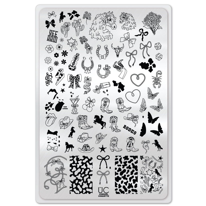 UberChic Beauty Coquette Cowgirl Stamping Plate Light Gray