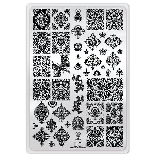 UberChic Beauty Damask & Baroque Stamping Plate Black