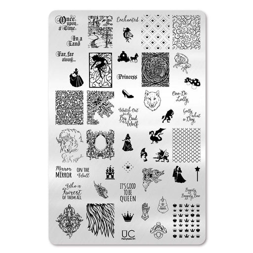 UberChic Beauty Fairytale-01 Stamping Plate Light Gray