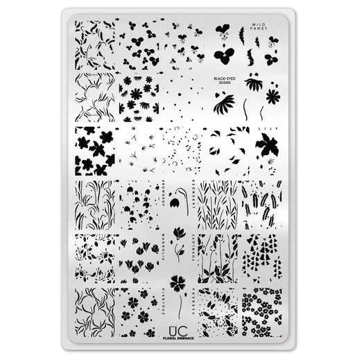 UberChic Beauty Floral Embrace Stamping Plate Light Gray