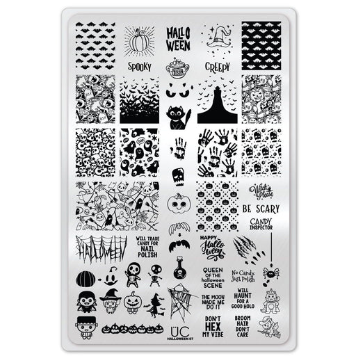 UberChic Beauty Halloween-07 Stamping Plate Light Gray