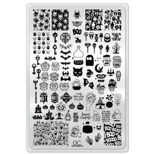 UberChic Beauty Halloween-08 Stamping Plate Light Gray