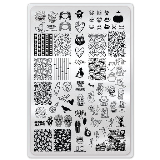 UberChic Beauty Halloween-09 Stamping Plate Light Gray