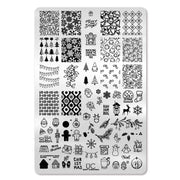 UberChic Beauty Happy Christmas, (Christmas-04) Stamping Plate Black