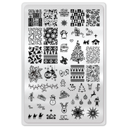UberChic Beauty Holiday Spirit, (Christmas-01) Stamping Plate Light Gray