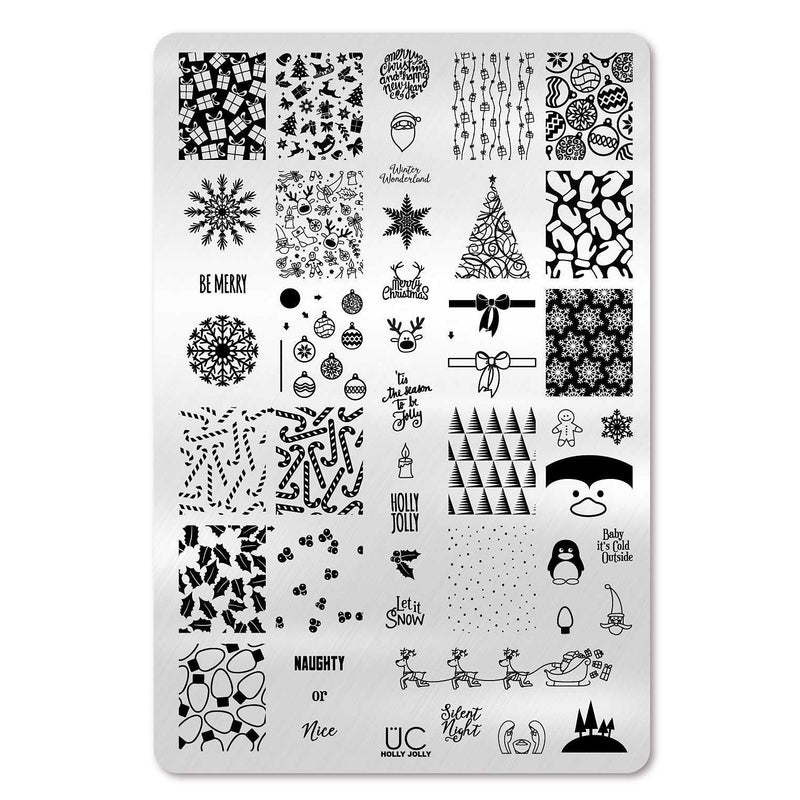 UberChic Beauty Holly Jolly, (Christmas-02) Stamping Plate Lavender