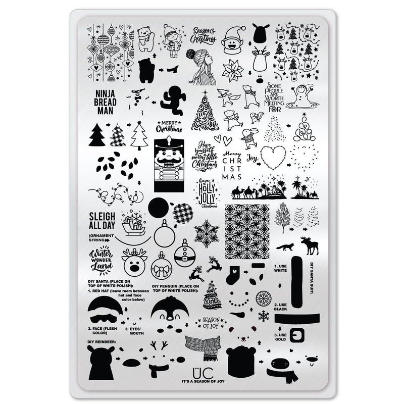 UberChic Beauty It's A Season Of Joy Stamping Plate Light Gray