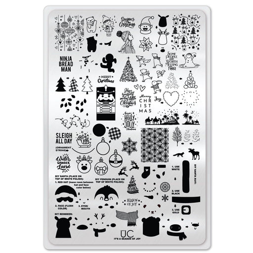 UberChic Beauty It's A Season Of Joy Stamping Plate Light Gray