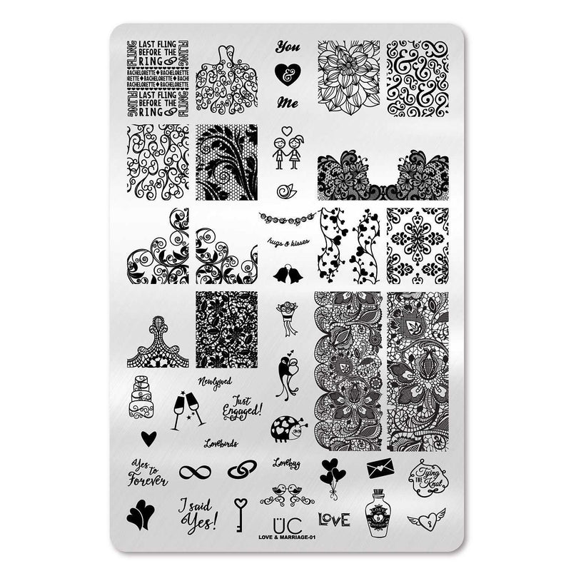 UberChic Beauty Love and Marriage-01 Stamping Plate Black