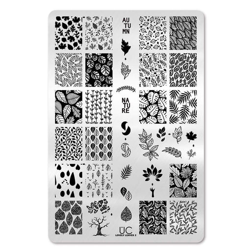 UberChic Beauty Lovely Leaves-02 Stamping Plate Black