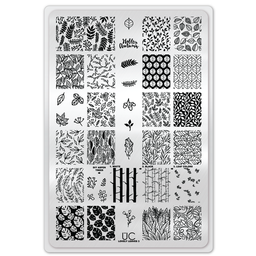 UberChic Beauty Lovely Leaves-03 Stamping Plate Light Gray