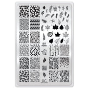 UberChic Beauty Lovely Leaves-04 Stamping Plate Light Gray