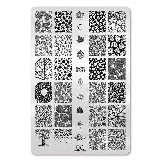 UberChic Beauty Lovely Leaves-01 Stamping Plate Black