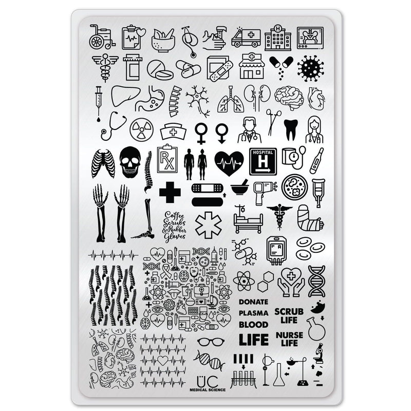 UberChic Beauty Medical Science Stamping Plate Light Gray