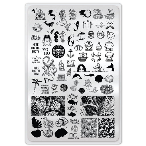 UberChic Beauty Mermaid Life-02 Stamping Plate Black