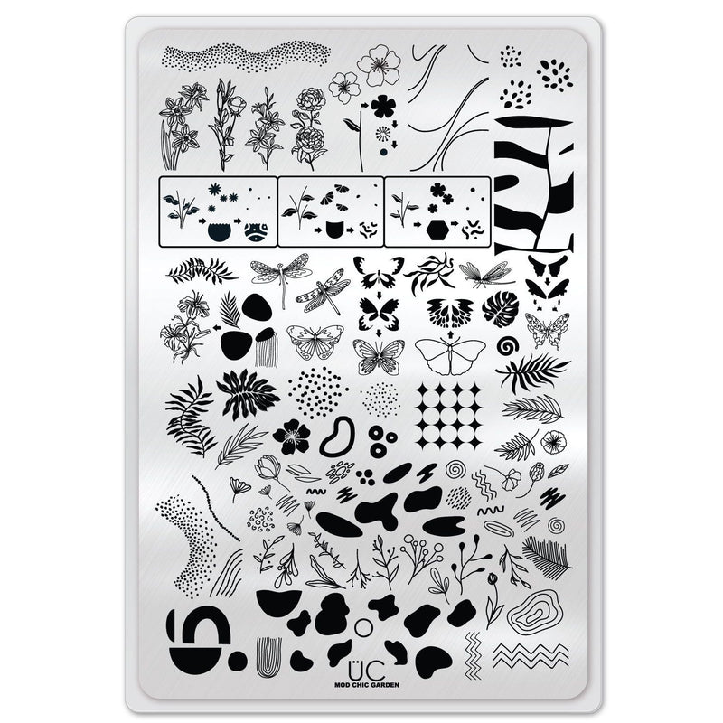 UberChic Beauty Mod Chic Garden Stamping Plate Light Gray