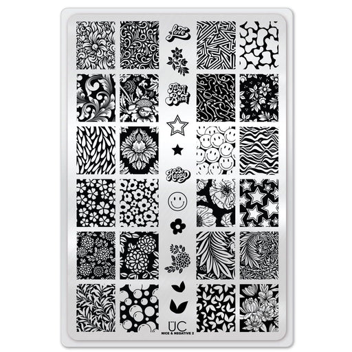 UberChic Beauty Nice & Negative-02 Stamping Plate Light Gray