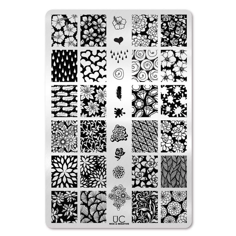 UberChic Beauty Nice & Negative Stamping Plate Light Gray