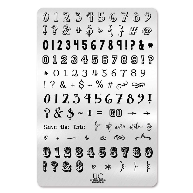 UberChic Beauty Numbers-01 Stamping Plate Lavender