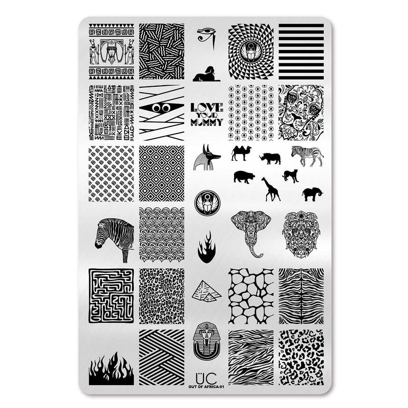 UberChic Beauty Out of Africa-01 Stamping Plate Black