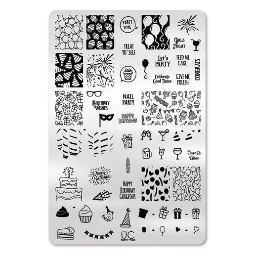UberChic Beauty Party Time Stamping Plate Lavender
