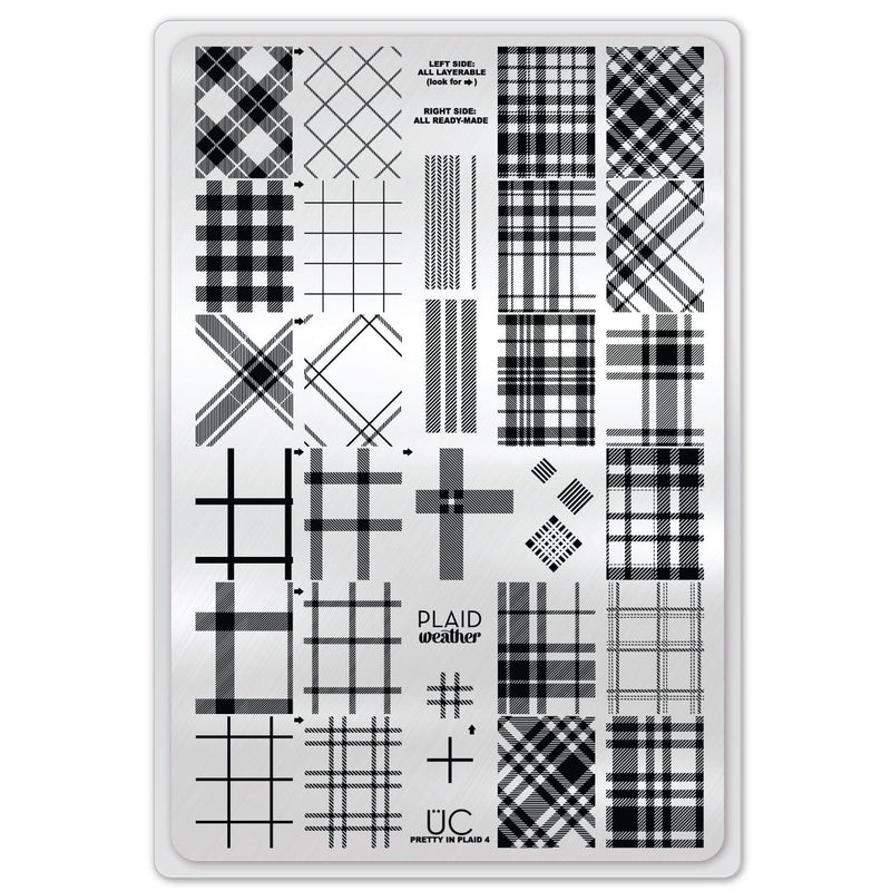 UberChic Beauty Pretty In Plaid-04 Stamping Plate Light Gray