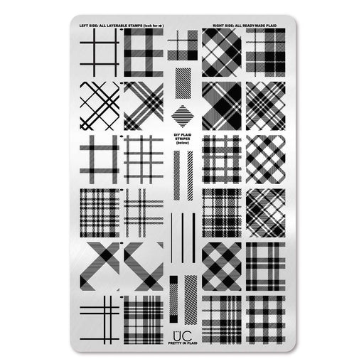 UberChic Beauty Pretty In Plaid-01 Stamping Plate Black