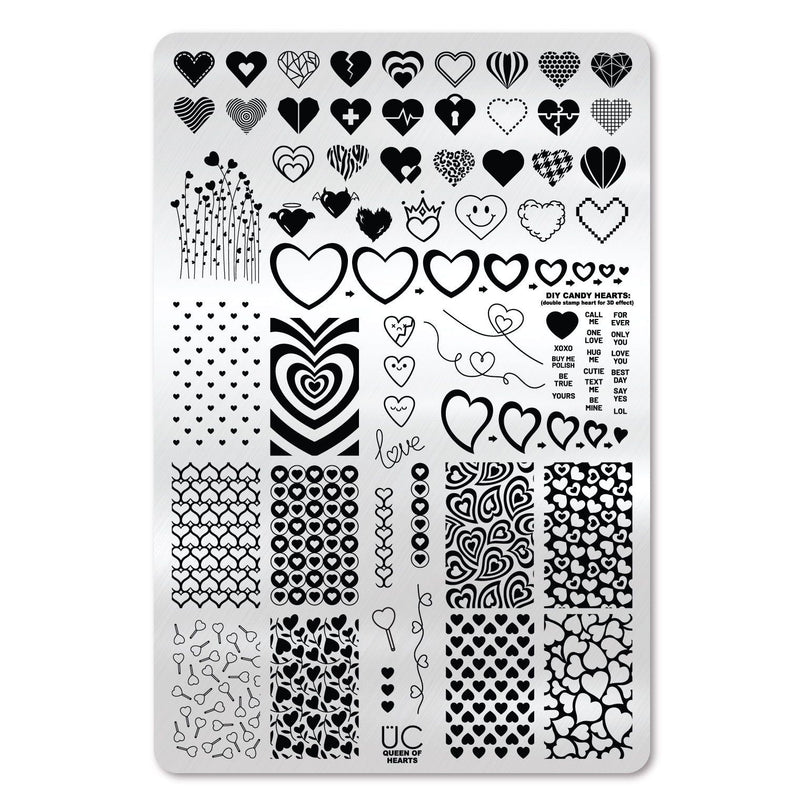 UberChic Beauty Queen of Hearts Stamping Plate Black