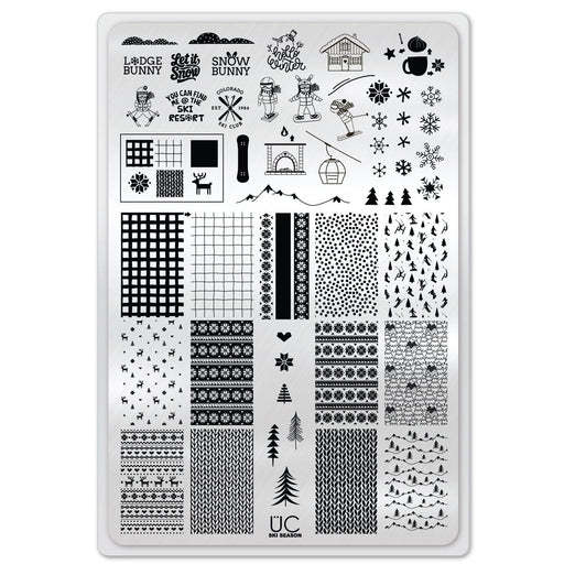 UberChic Beauty Ski Season Stamping Plate Light Gray