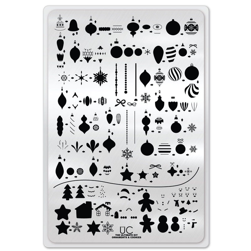 UberChic Beauty The Ultimate DIY: Ornaments & Cookies Stamping Plate Light Gray