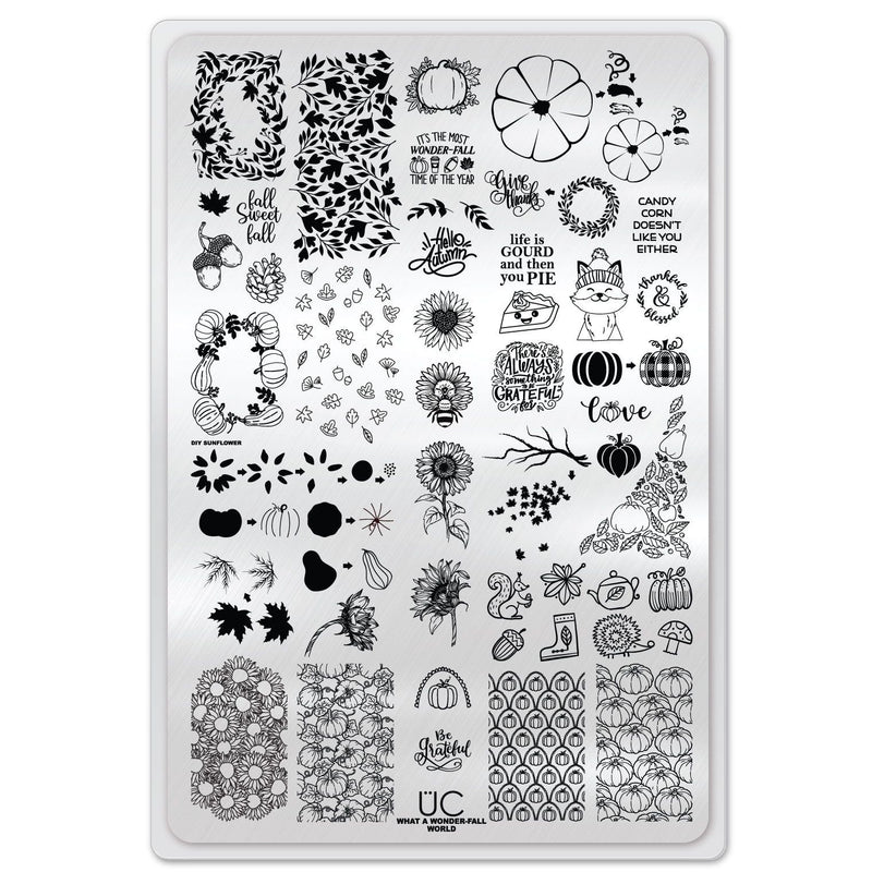 UberChic Beauty What A Wonder-Fall World Stamping Plate Light Gray