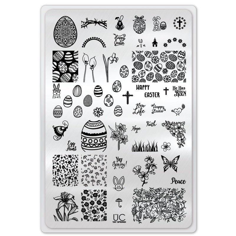 UberChic Beauty Yay Spring! Stamping Plate Light Gray