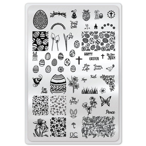 UberChic Beauty Yay Spring! Stamping Plate Light Gray