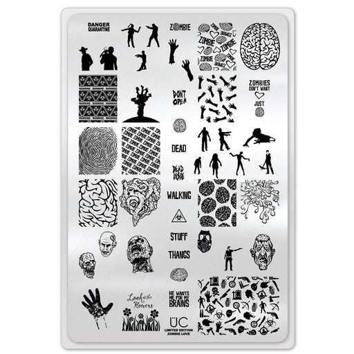 UberChic Beauty Zombie Love-01 Stamping Plate Light Gray