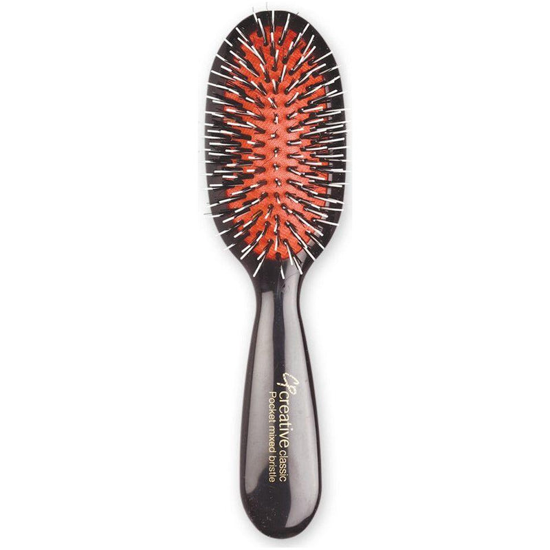 Creative Pro Hair Tools Classic Signature Paddle Boar Bristle Hair Brush Hair Brush White Smoke Pocket Mixed Bristle
