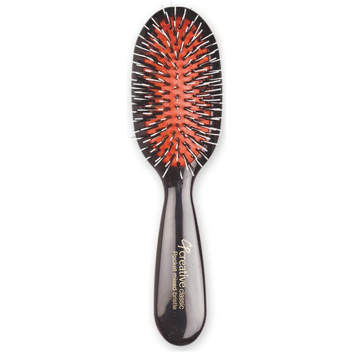 Creative Pro Hair Tools Classic Signature Paddle Boar Bristle Hair Brush Hair Brush White Smoke Pocket Mixed Bristle
