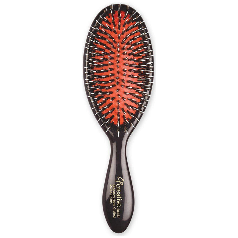 Creative Pro Hair Tools Classic Signature Paddle Boar Bristle Hair Brush Hair Brush White Smoke Standard Mixed Bristle
